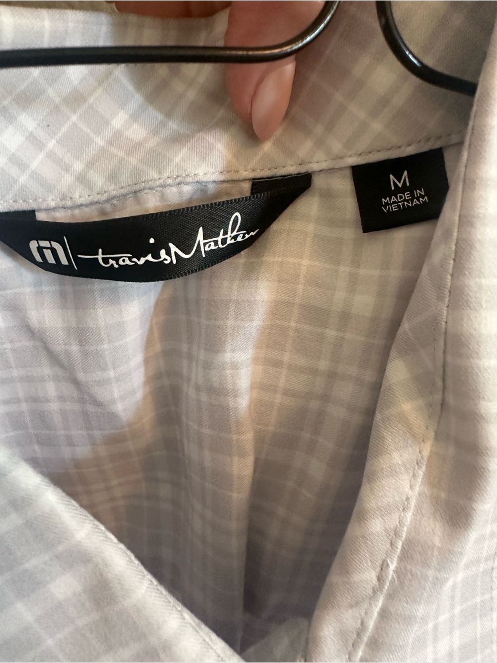 Travis Mathew Gray Plaid Button-Down Shirt